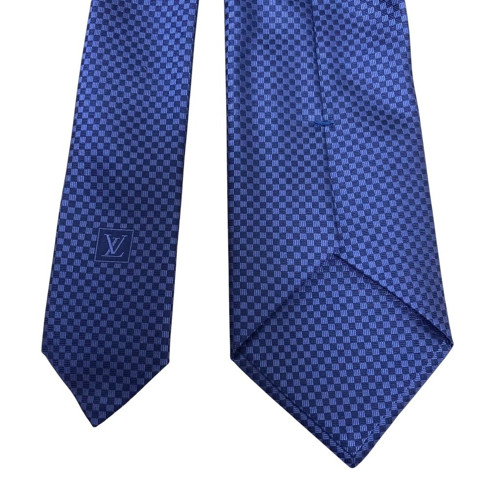 未使用 LOUIS VUITTON ルイヴィトン マイクロダミエ シルク ネクタイ