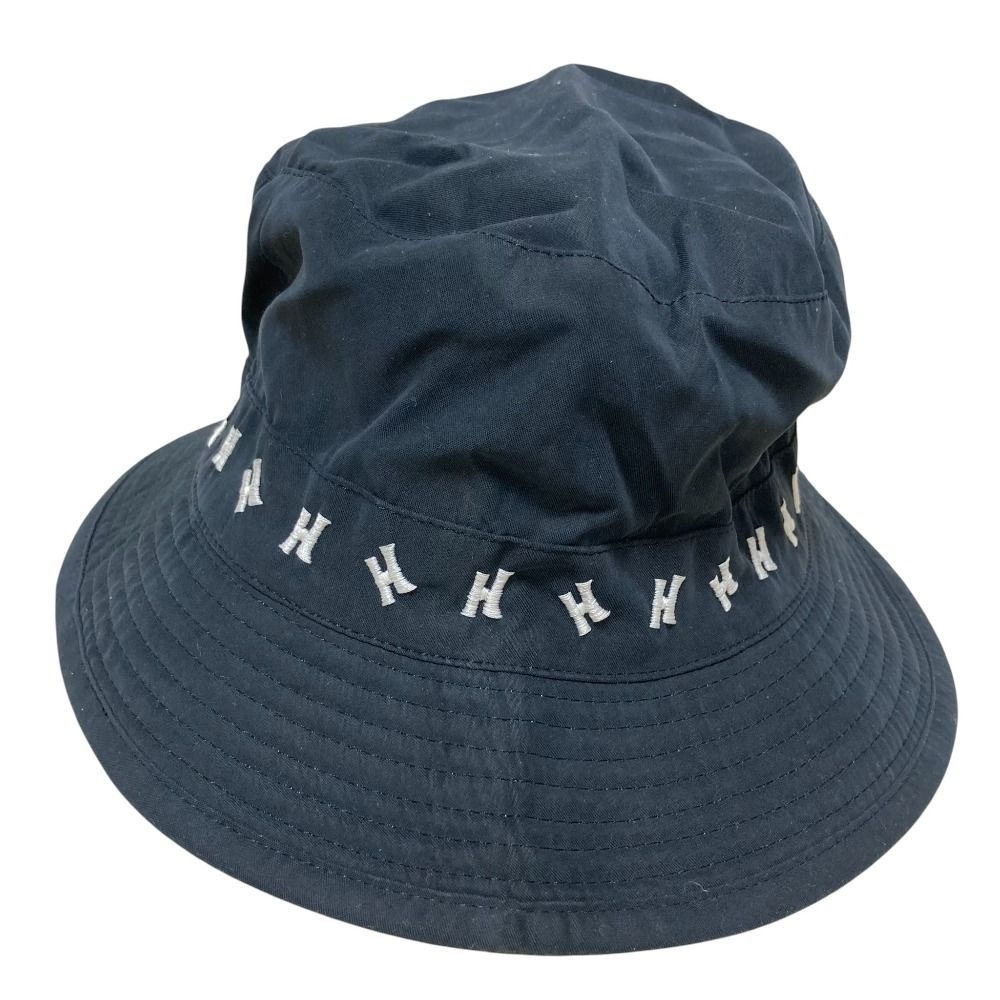 美品 HERMES エルメス Hロゴ刺繍 バケットハット サイズ59 ブラック