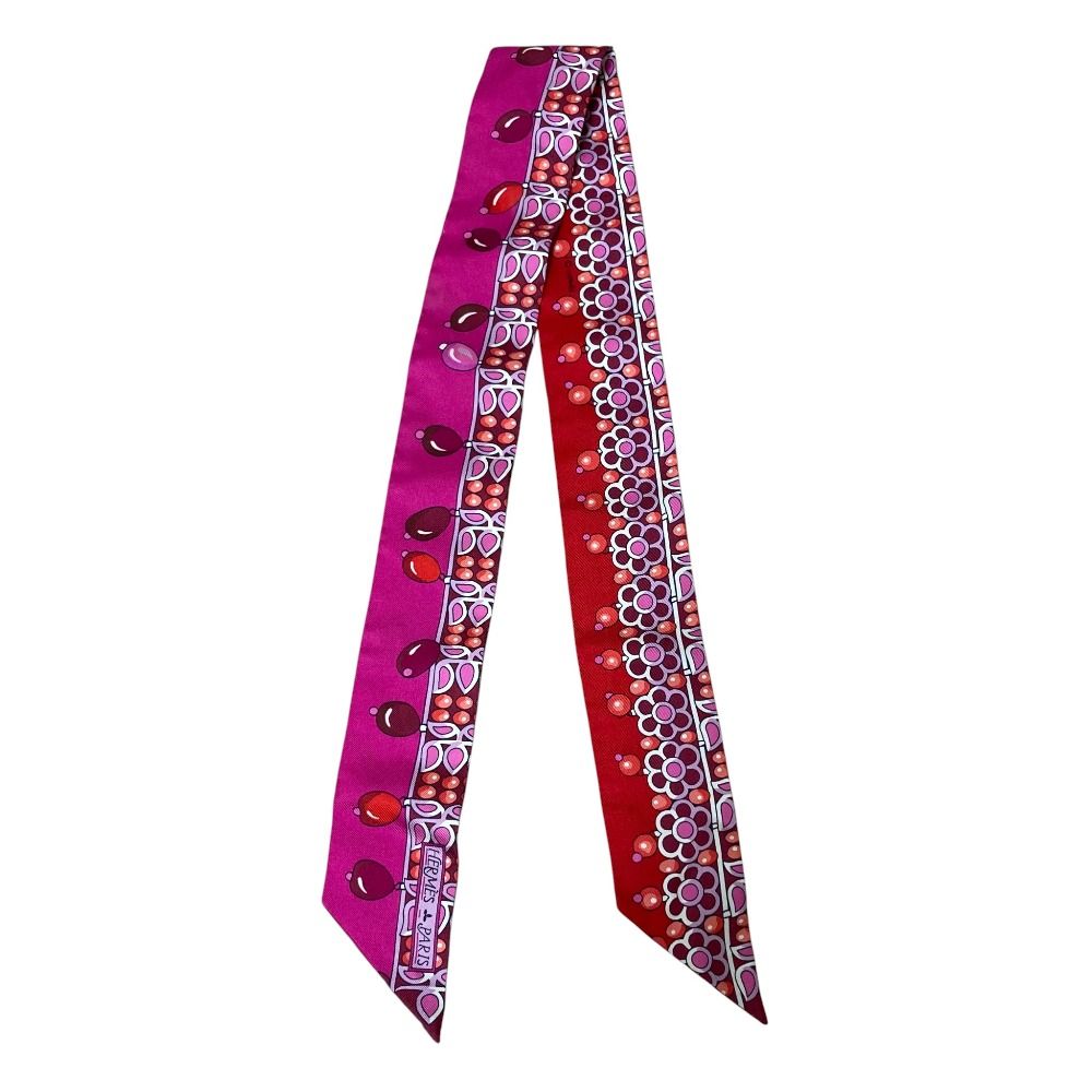 美品✨ エルメス マハラジャの装身具 ツイリー スカーフ ピンク 美品 HERMES エルメス マハラジャの装身具 シルク ツイリースカーフ