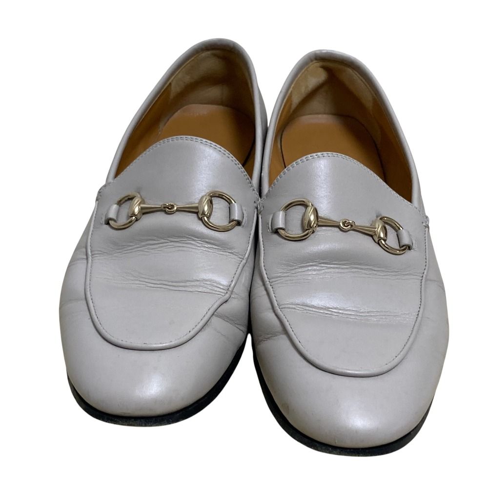 GUCCI グッチ レザー ホースビットローファー パンプス サイズ36 1 2 約23.5 cm グレー レディース 古着