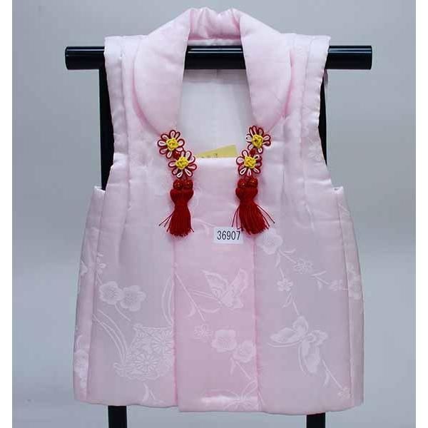 七五三 三歳 女児 被布コート 単品 正絹 日本製 薄ピンク地 ひな祭り