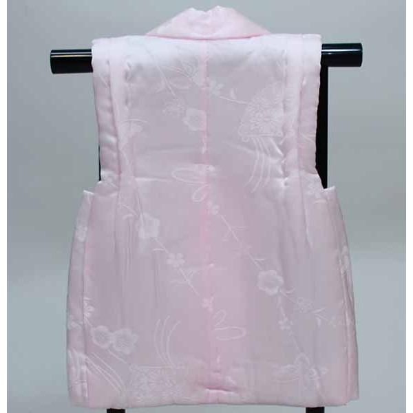 七五三 三歳 女児 被布コート 単品 正絹 日本製 薄ピンク地 ひな祭り