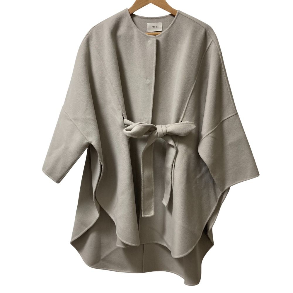 LE PHIL ルフィル ソフトウール リバーショートコート サイズF ベージュ レディース 古着