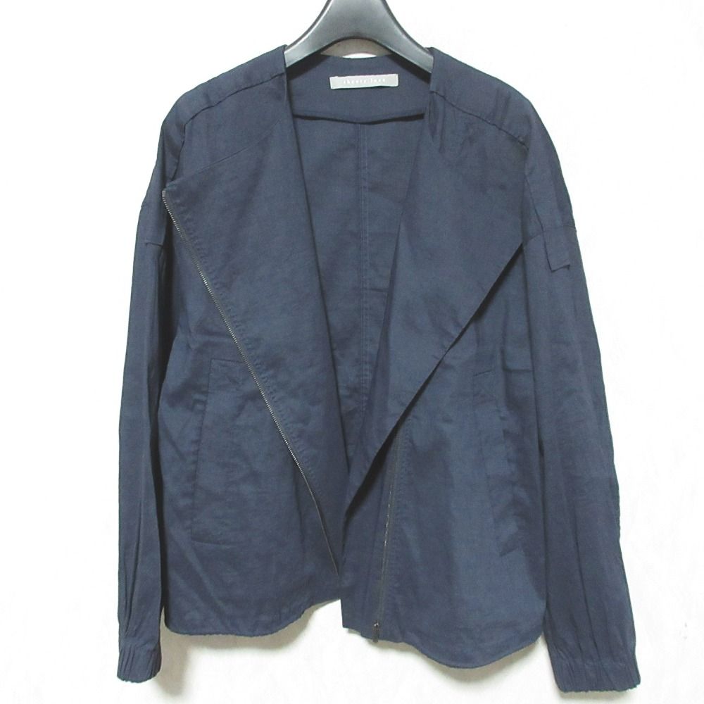 セオリーリュクス ジャケット ネイビー 36 美品 theory luxe セオリーリュクス ECO CRUNCH WASH JALEA ライダース