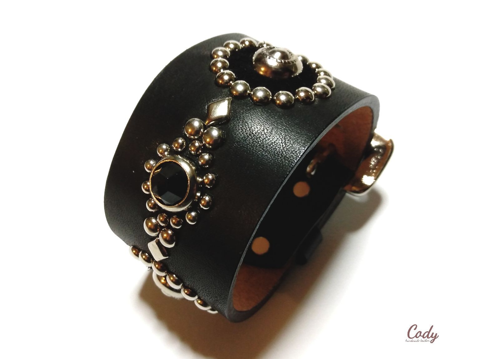 40 mm スタッズリストバンド CSW-40 M-002 スタッズブレス レザーブレス リストバンド 本革 ロック ロカビリー パンク ビンテージ バイカー アメカジ スタッズベルト