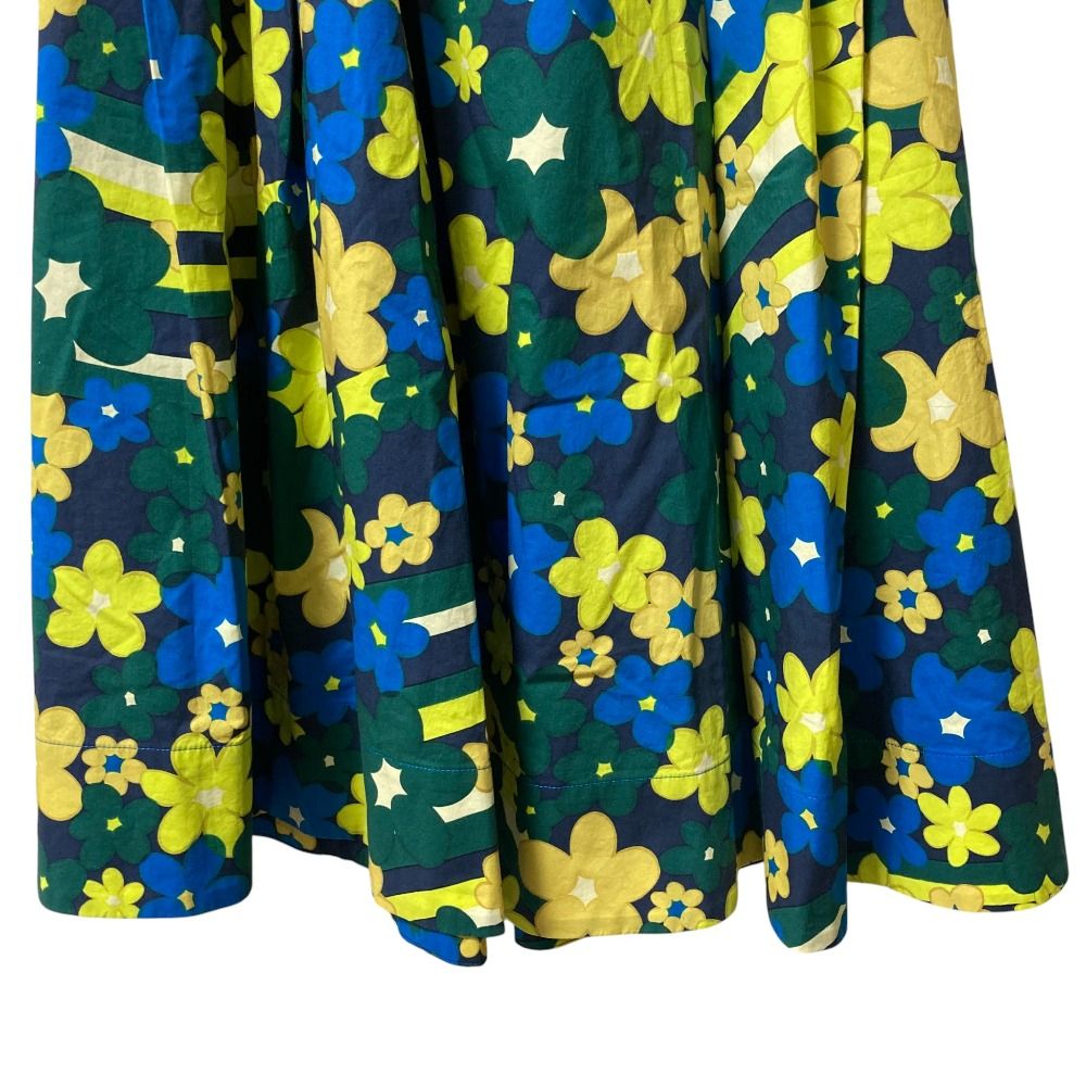 美品 MARNI マルニ フラワープリント コットン ロングフレアスカート  