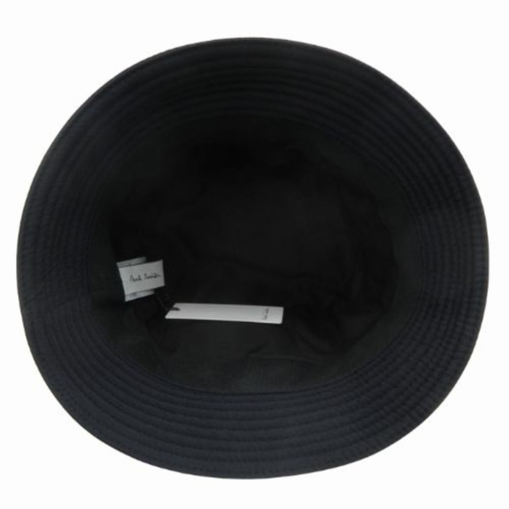 Paul Smith ポールスミス Cropped Logo クロップド ロゴ バケット ハット 帽子 ナイロン サイズF 黒 メンズ レディース 古着