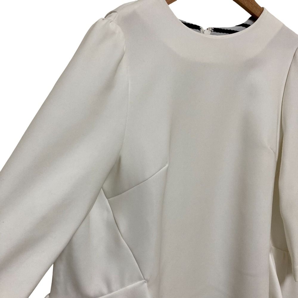 良品 BORDERS at BALCONY ボーダーズアットバルコニー BACK RUFFLE TOP カットソー BD1921-3N-50 サイズ38 ホワイト レディース 古着 中古 USED 良品 BORDERS at BALCONY ボーダーズアットバルコニー BACK RUFFLE TOP