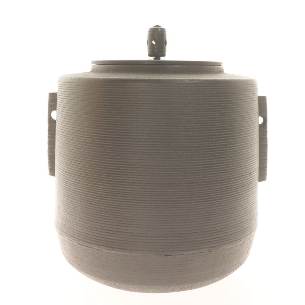 □ 釜師 佐藤清光 糸目 筒釜 茶道具 茶釜 骨董品 約2.7kg 付属品付き