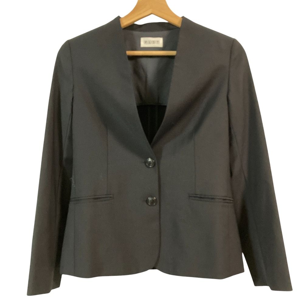 美品 PLST プラステ ノーカラージャケット パンツ スーツ セットアップ