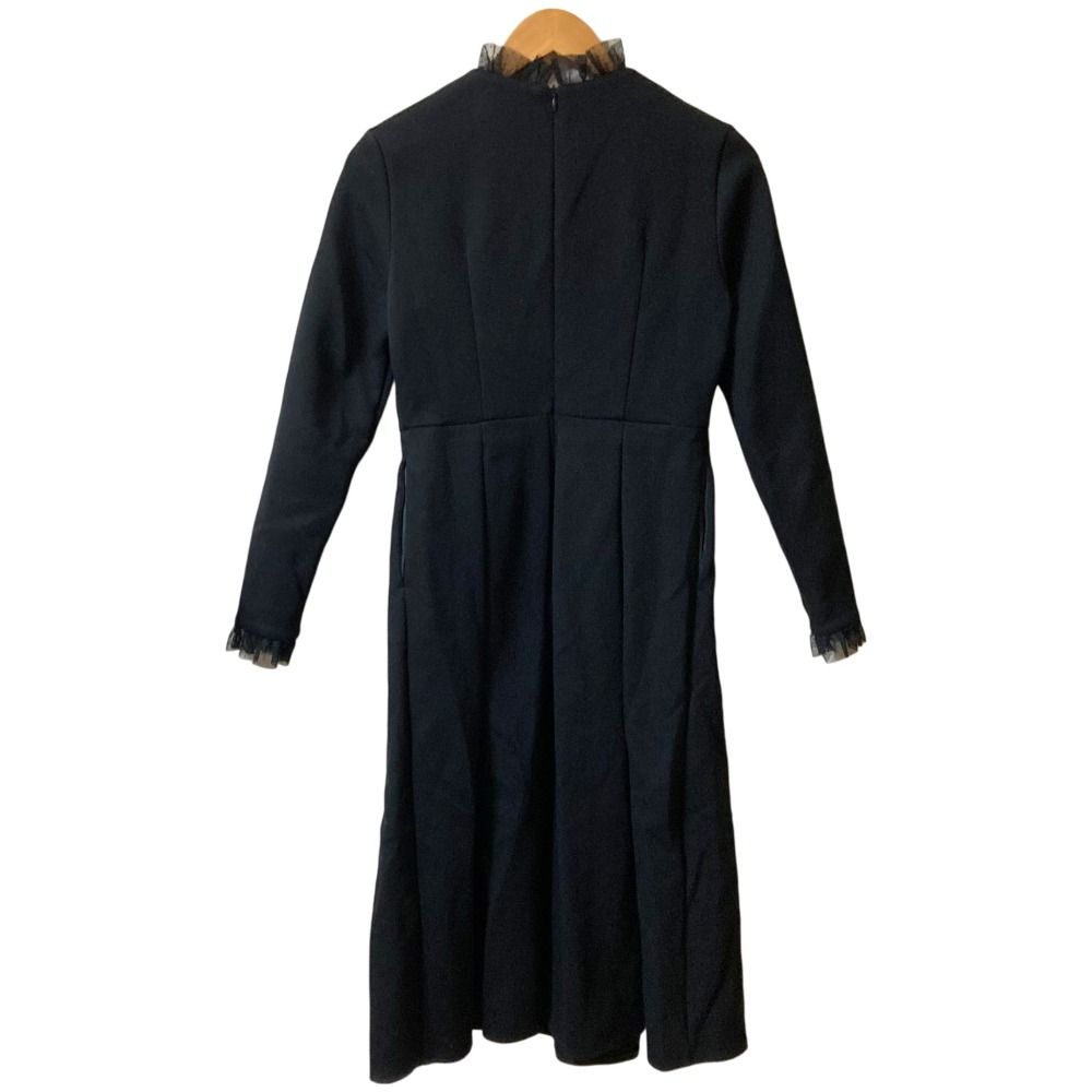 22 AW TSURU by Mariko Oikawa ツルバイマリコオイカワ Georgius フリルドレスワンピース DR 2229640 サイズ36 ブラック レディース 古着