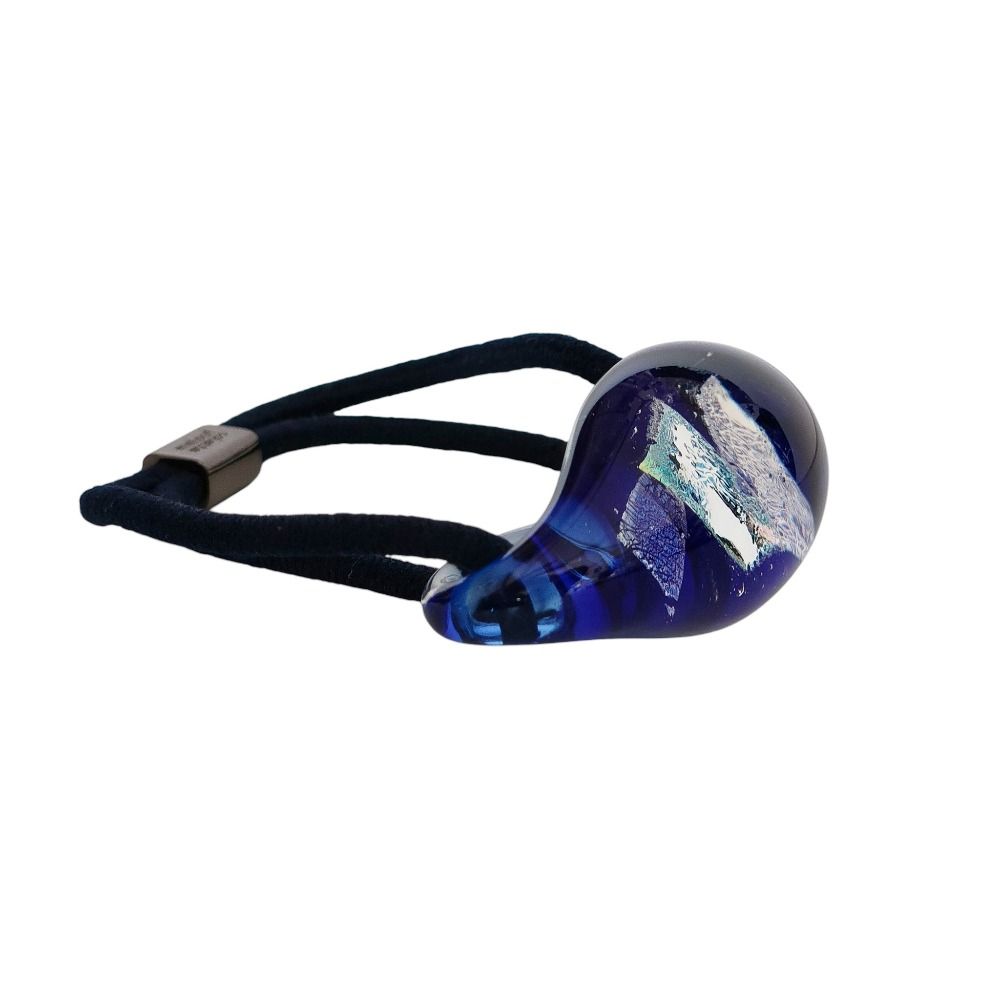 colette malouf コレットマルーフ ガラス ポニー ヘアゴム ヘア ネイビーブルー レディース 古着