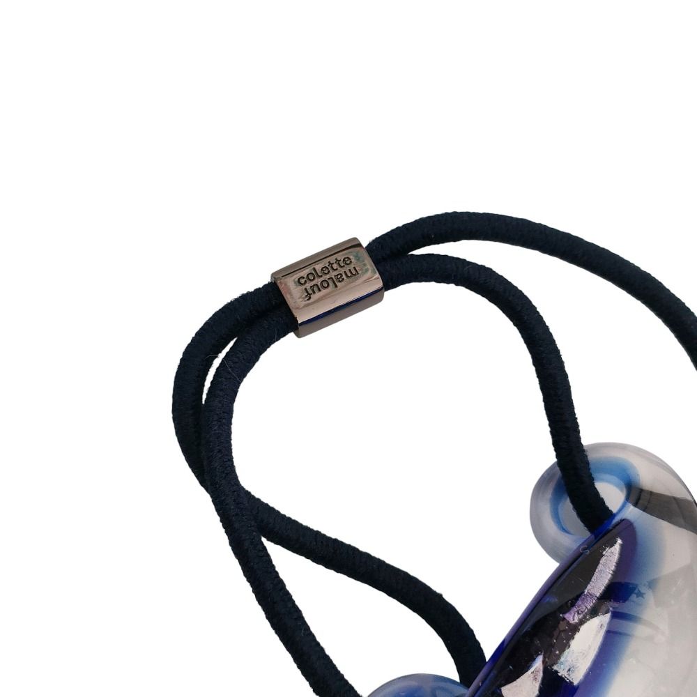  colette malouf コレットマルーフ ガラス ポニー ヘアゴム ヘア ネイビーブルー レディース 古着 その他 ヘアアクセサリー