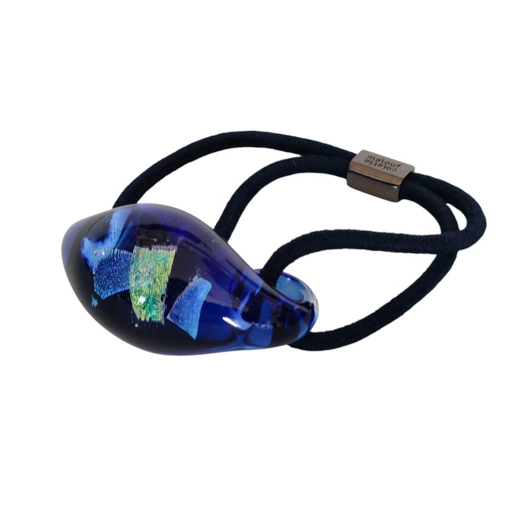 colette malouf コレットマルーフ ガラス ポニー ヘアゴム ヘアアクセサリー ネイビーブルー レディース 古着