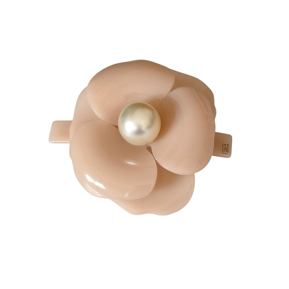 ALEXANDRE DE PARIS アレクサンドルドゥパリ パール カメリア バレッタ ヘア ピンクベージュ レディース 古着