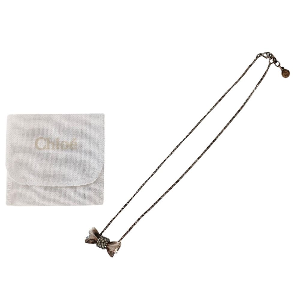 Chloe - Chloe クロエ ラインストーン サークル ロゴ ネックレスの通販 