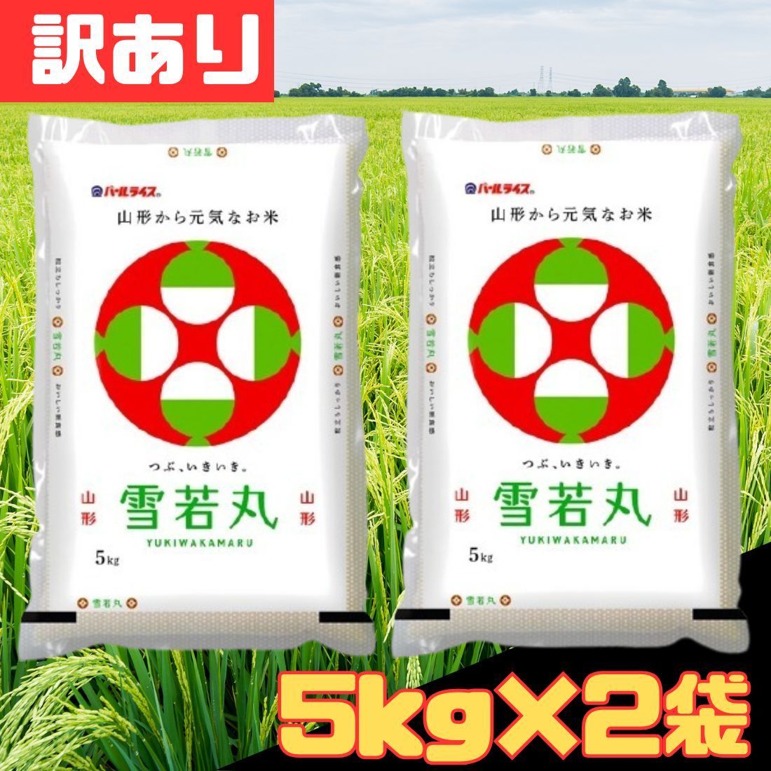 訳あり 5kg×2袋セット 令和7年産 山形県産 雪若丸 パールライス 5kg×2袋 計10kg お米 白米 精米 お得 格安 爆買 セール まとめ買い【北海道/沖縄/離島発送】