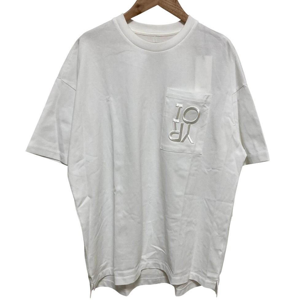 25 SS yori ヨリ 10 th Anniversary Logo Embroidery Tee Tシャツ YR 11 25162 K 2 サイズ38 ホワイト レディース 古着