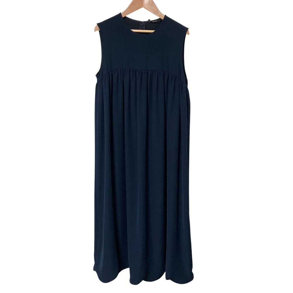 YOKO CHAN ヨーコチャン ノースリーブ ギャザーロングワンピース YCD-221-757 ネイビー レディース 古着