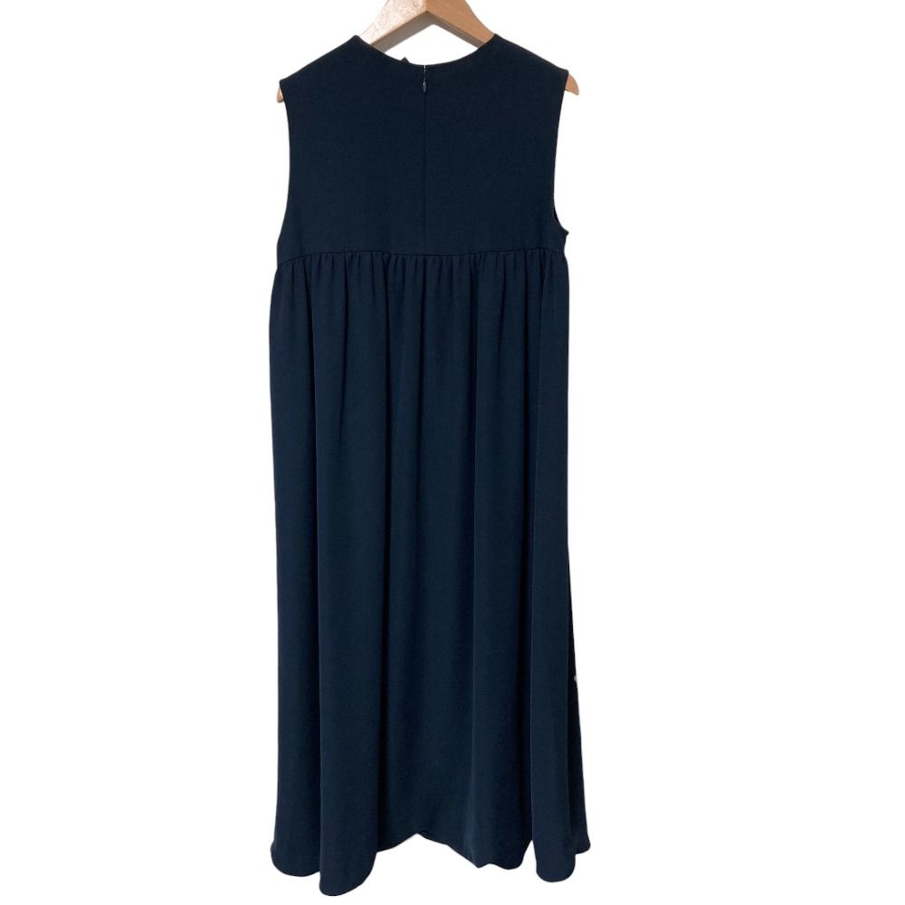 YOKO CHAN ヨーコチャン ノースリーブ ギャザーロングワンピース YCD 221 757 ネイビー レディース 古着