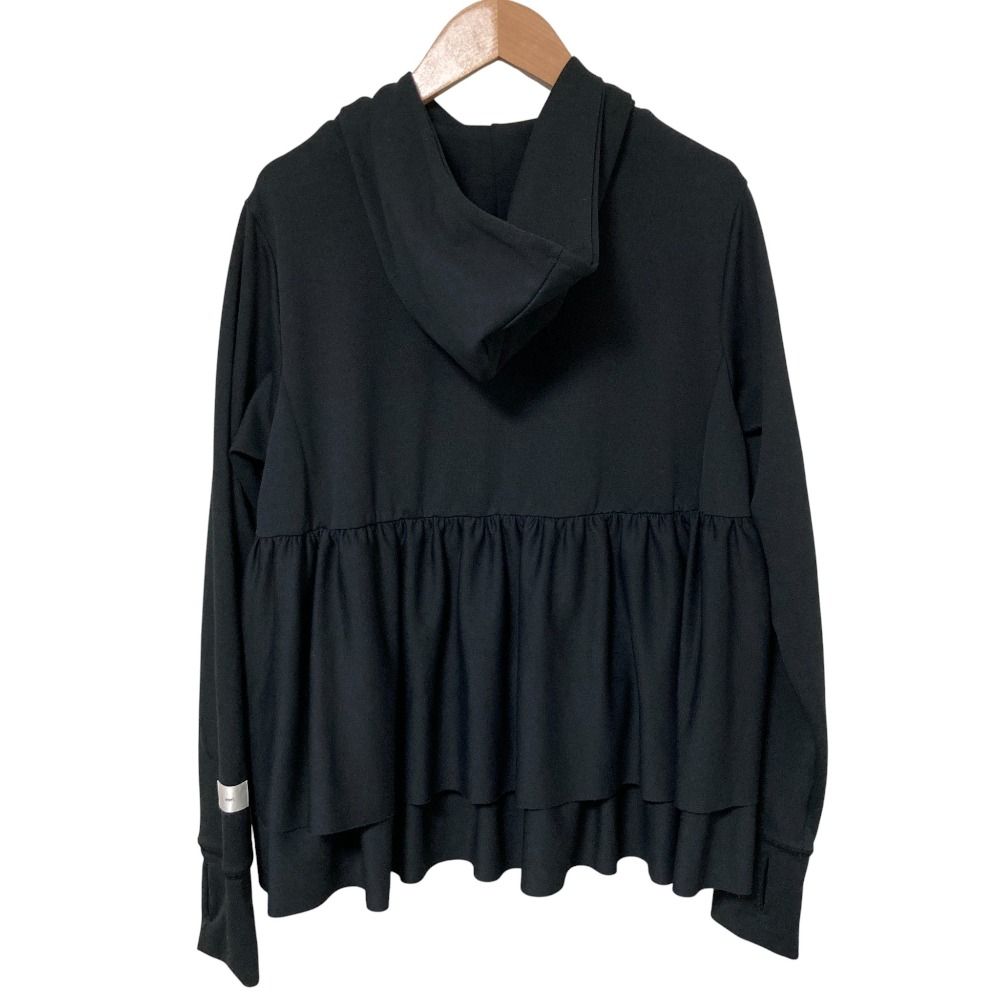 yori ダブルフレアメッシュパーカー　ブラック　新品未使用 良品 yori ヨリ ダブルフレアメッシュパーカー Fサイズ ブラック