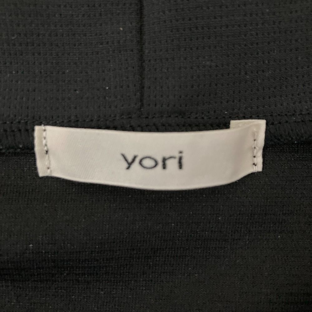 良品 yori ヨリ ダブルフレアメッシュパーカー Fサイズ ブラック