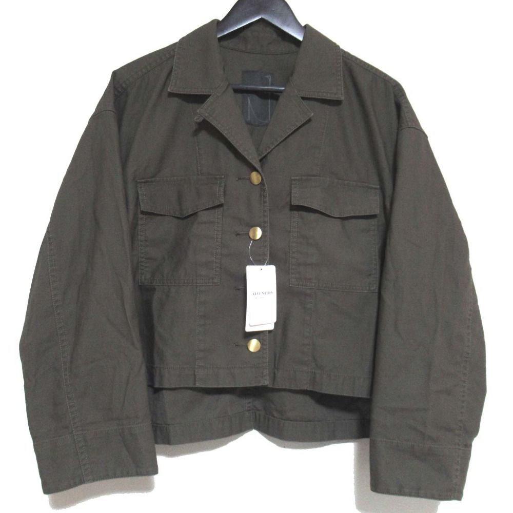 25 AW NOBLE ノーブル ミリタリー クロスオーバーシャツブルゾン ジャケット Fサイズ カーキ レディース 古着