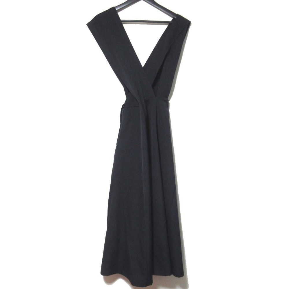 AD 1992 tricot COMME des GARCONS トリココムデギャルソン サロペットスカート ノースリーブ ワンピース TA 05017 M ネイビー レディース 古着