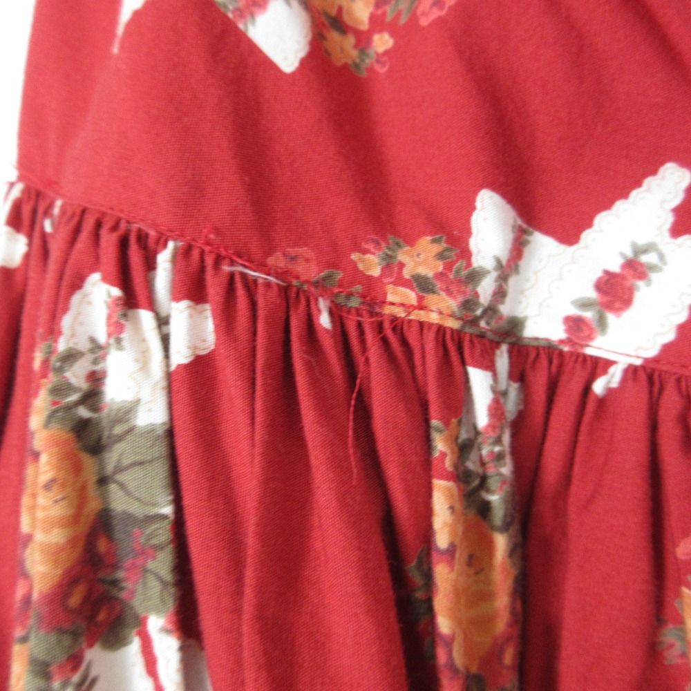 PINK HOUSE 赤 フリルスカート セール】 フリルレース使いスカート （ロング・マキシ丈スカート