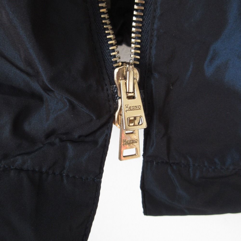 美品 HERNO ヘルノ ナイロン モッズコート 46サイズ ネイビー