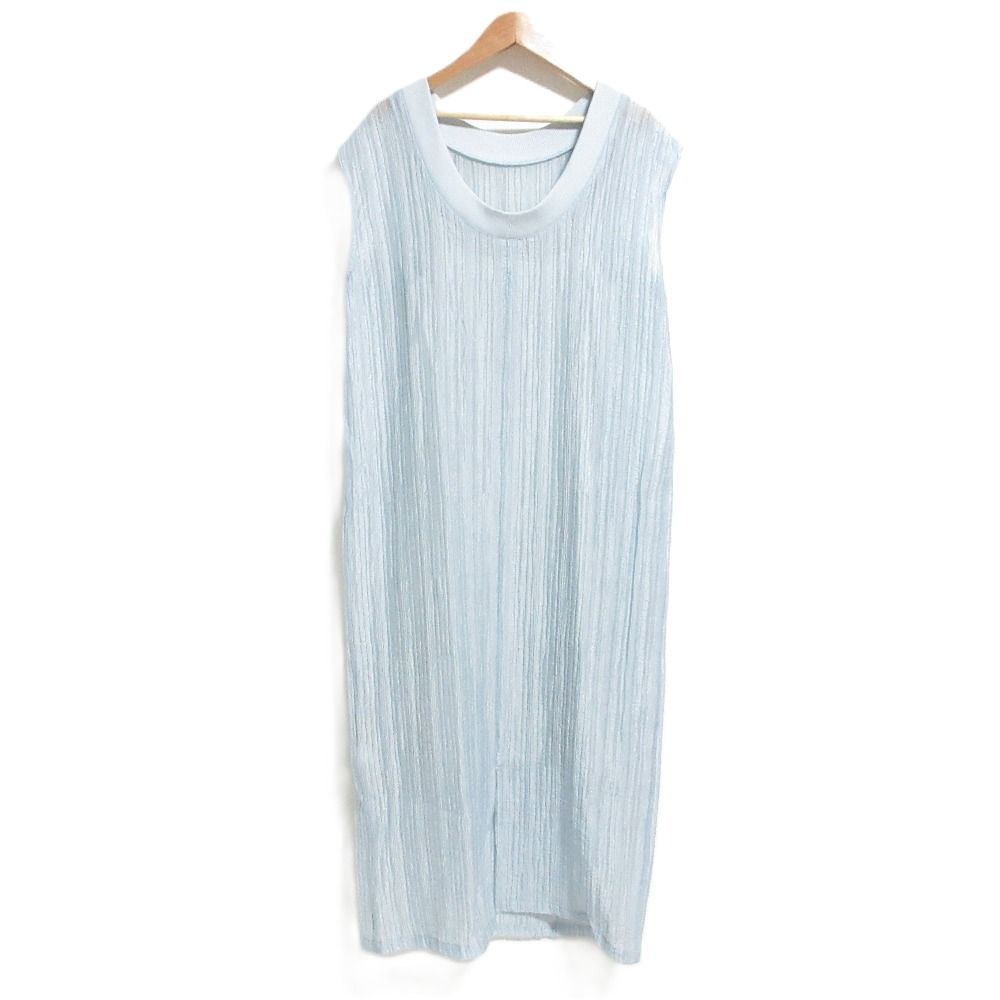 25 SS Re Verofonna ヴェロフォンナ アキロンコラボ楊柳バックオープンワンピース ライトブルー レディース 古着