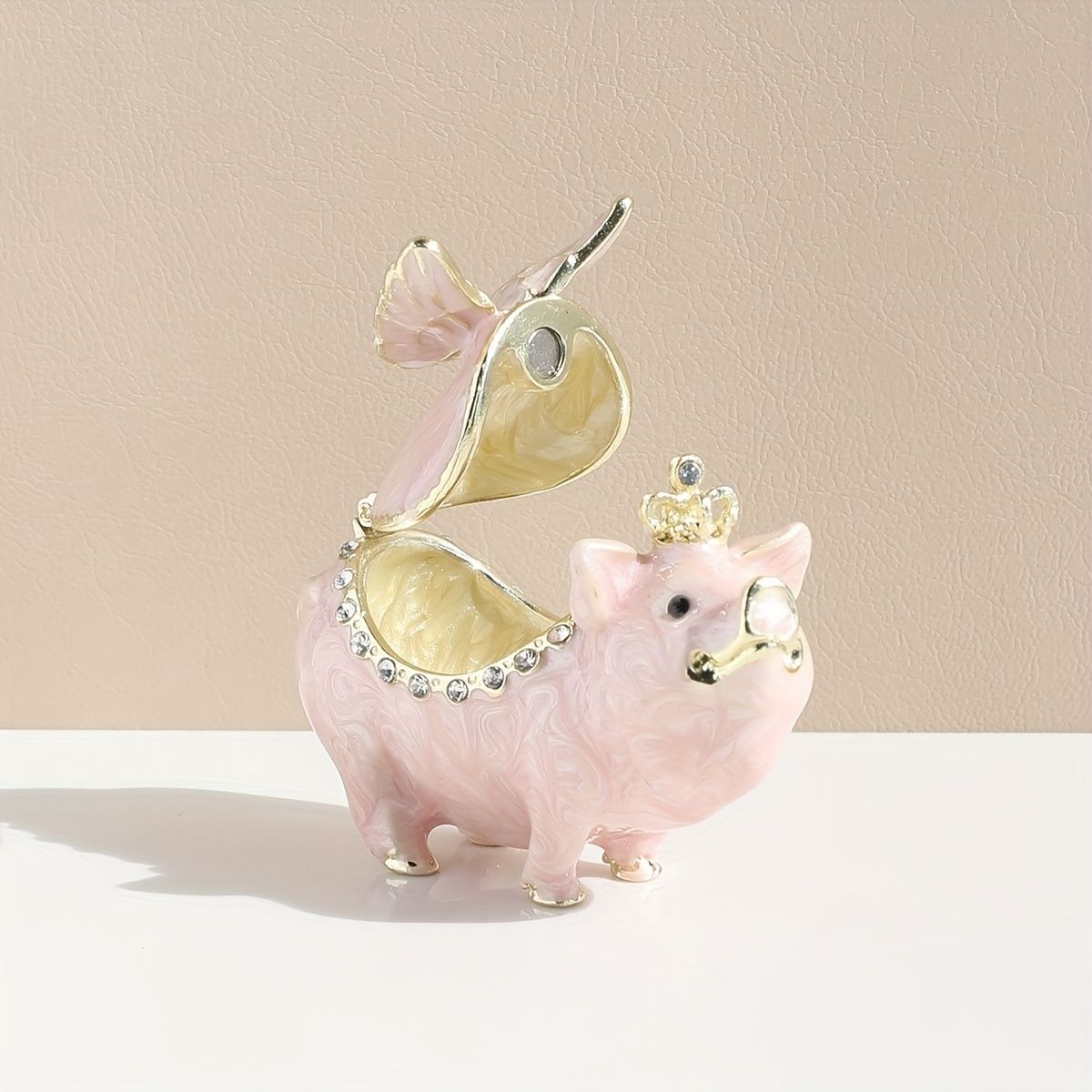 スワロフスキー使用　豚の小物入れ置き物 SWAROVSKI スワロフスキー クリスタル フィギュリン ブタ Pig 置物