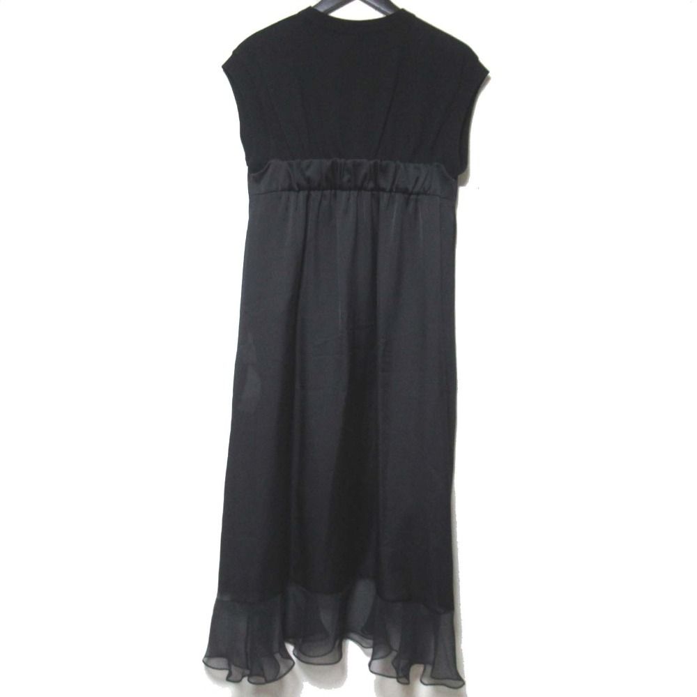 23 SS Sacai サカイ Cotton Jersey Dress ロング丈 ドッキング ワンピース 06562 サイズ2 ブラック レディース 古着