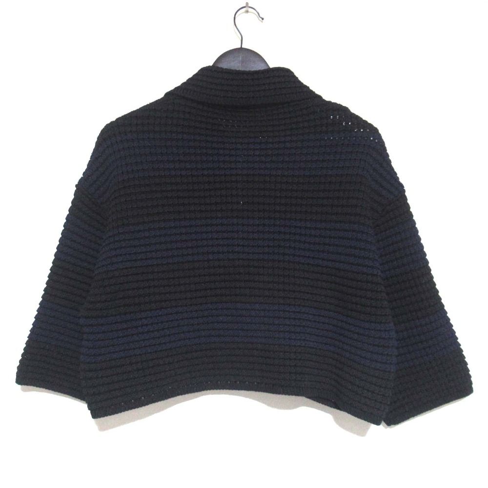 美品 プラダ クロップド ボーダージャケット ネイビー ストライプ 38 PORTER CLASSIC（ポータークラシック） NEW SASHIKO DOUBLE JACKET