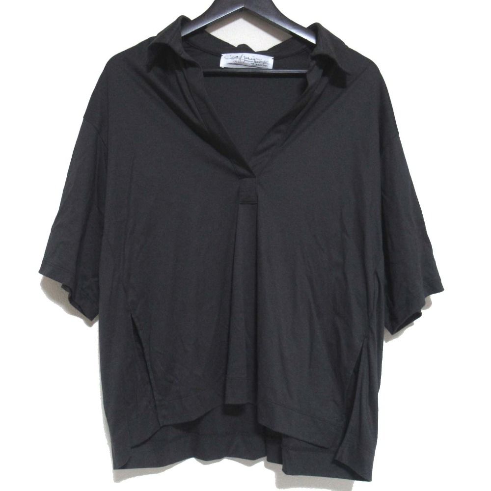 25 SS Chaos カオス サマーレダール ショートスリーブ スキッパー シャツ カットソー Fサイズ チャコールグレー レディース 古着