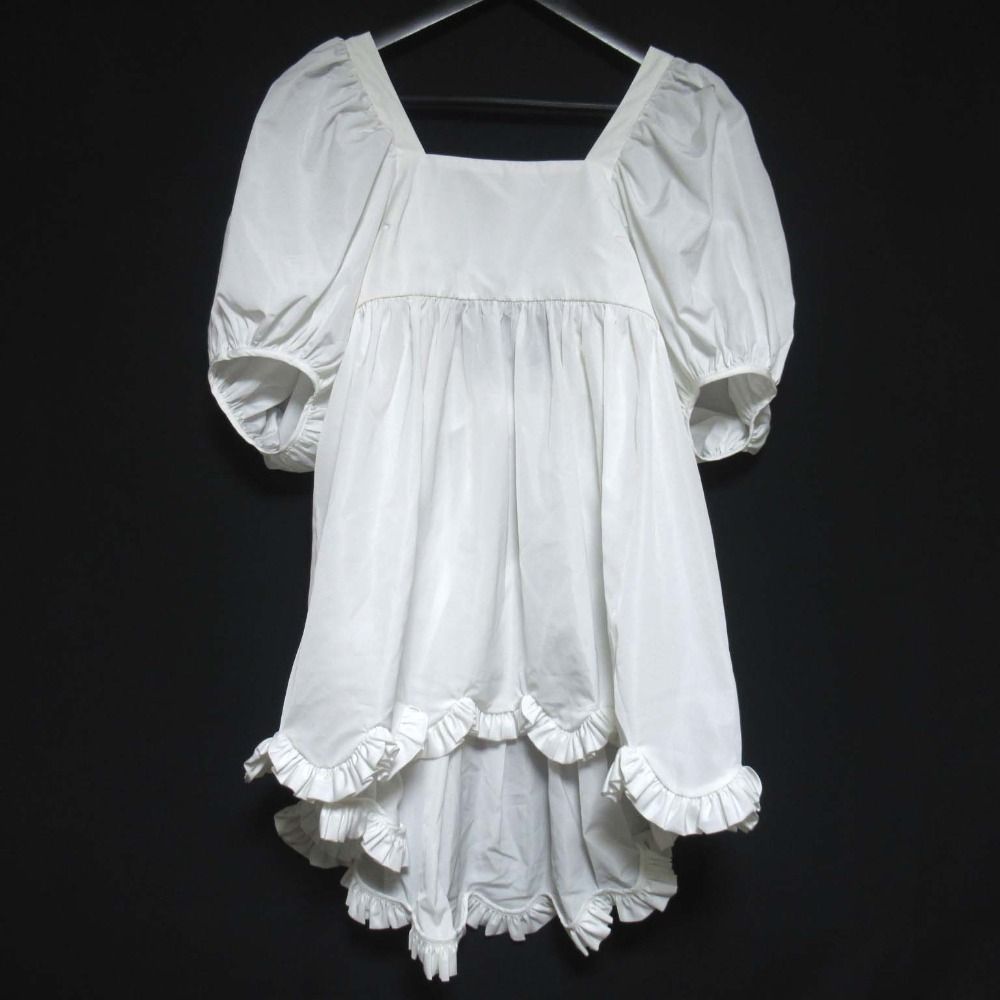 CECILIE BAHNSEN セシリーバンセン VEGA パフスリーブ バックリボン ブラウス EDI 0008 サイズUS 8 ホワイト レディース 古着