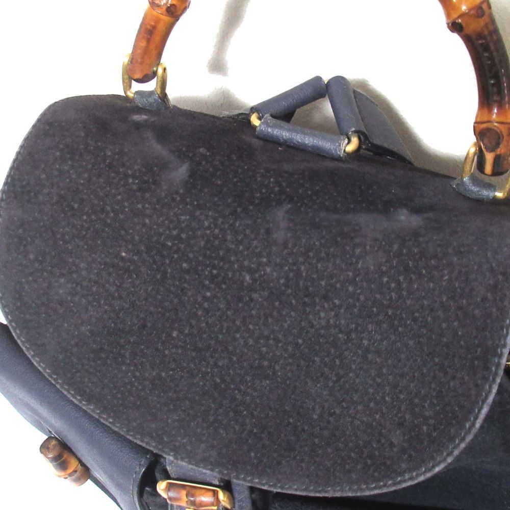 良品 GUCCI グッチ バンブーライン スエード×レザー リュックサック