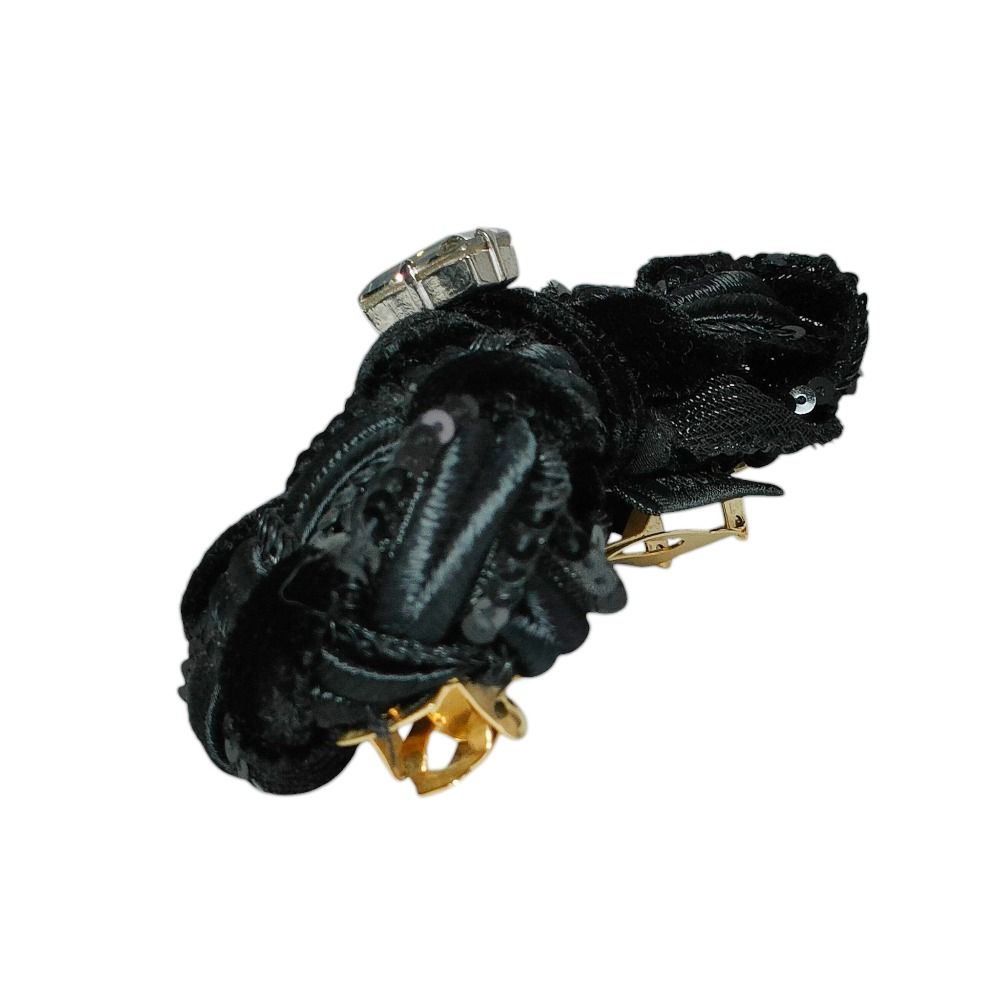 acca アッカ リボン モノカラーボウバレッタ 黒 美品 美品 ACCA アッカ リボンモチーフ バレッタ ヘアアクセサリー ブラック