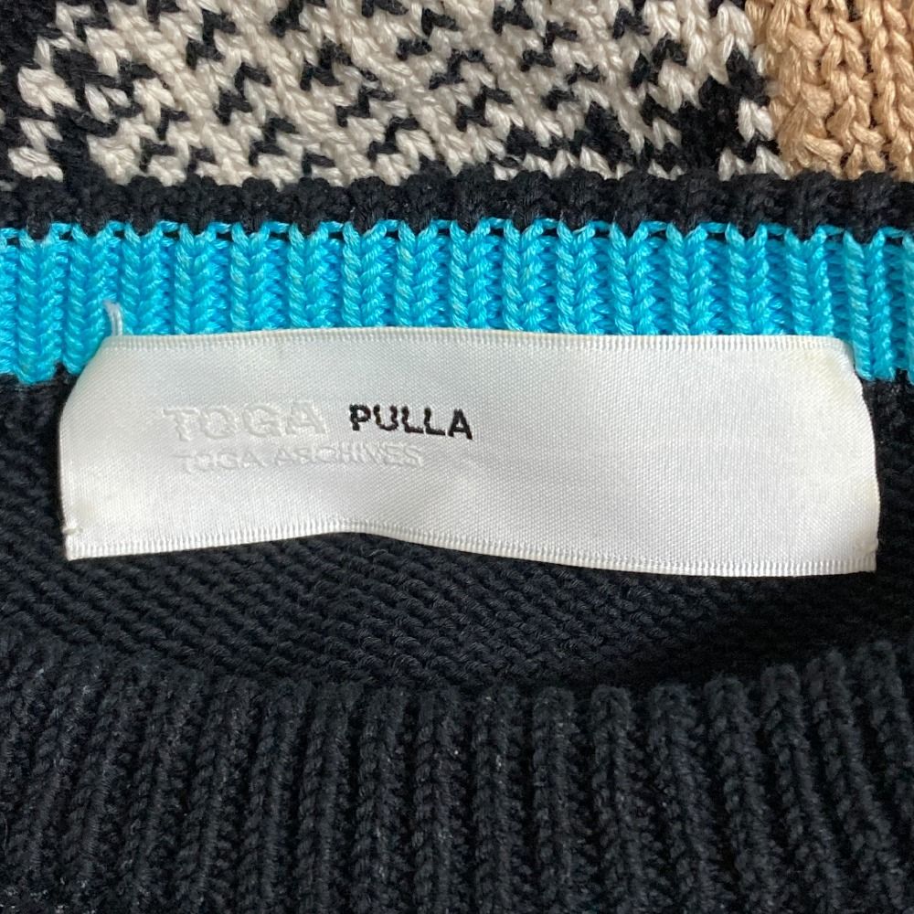 美品 TOGA PULLA トーガプルラ ミックスジャガードニットドレス