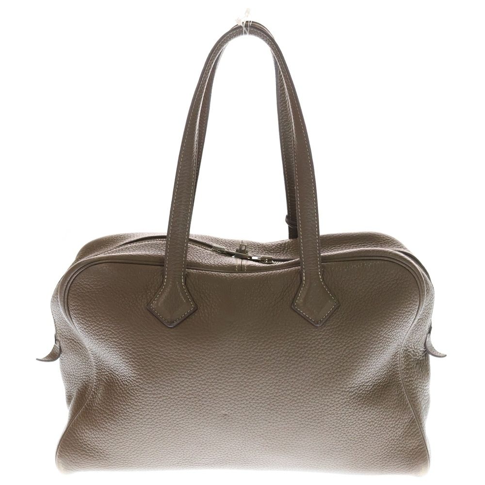 HERMES エルメス ヴィクトリアエラン38 エトゥープ トリヨン シルバー金具 Q刻印 ショルダーバッグ トートバッグ