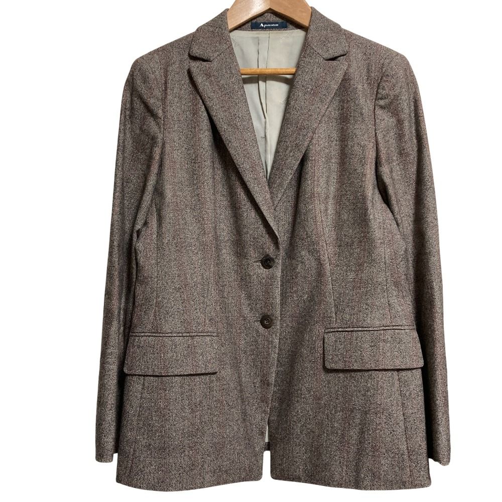 美品 Aquascutum アクアスキュータム チェック ジャケット ひざ丈