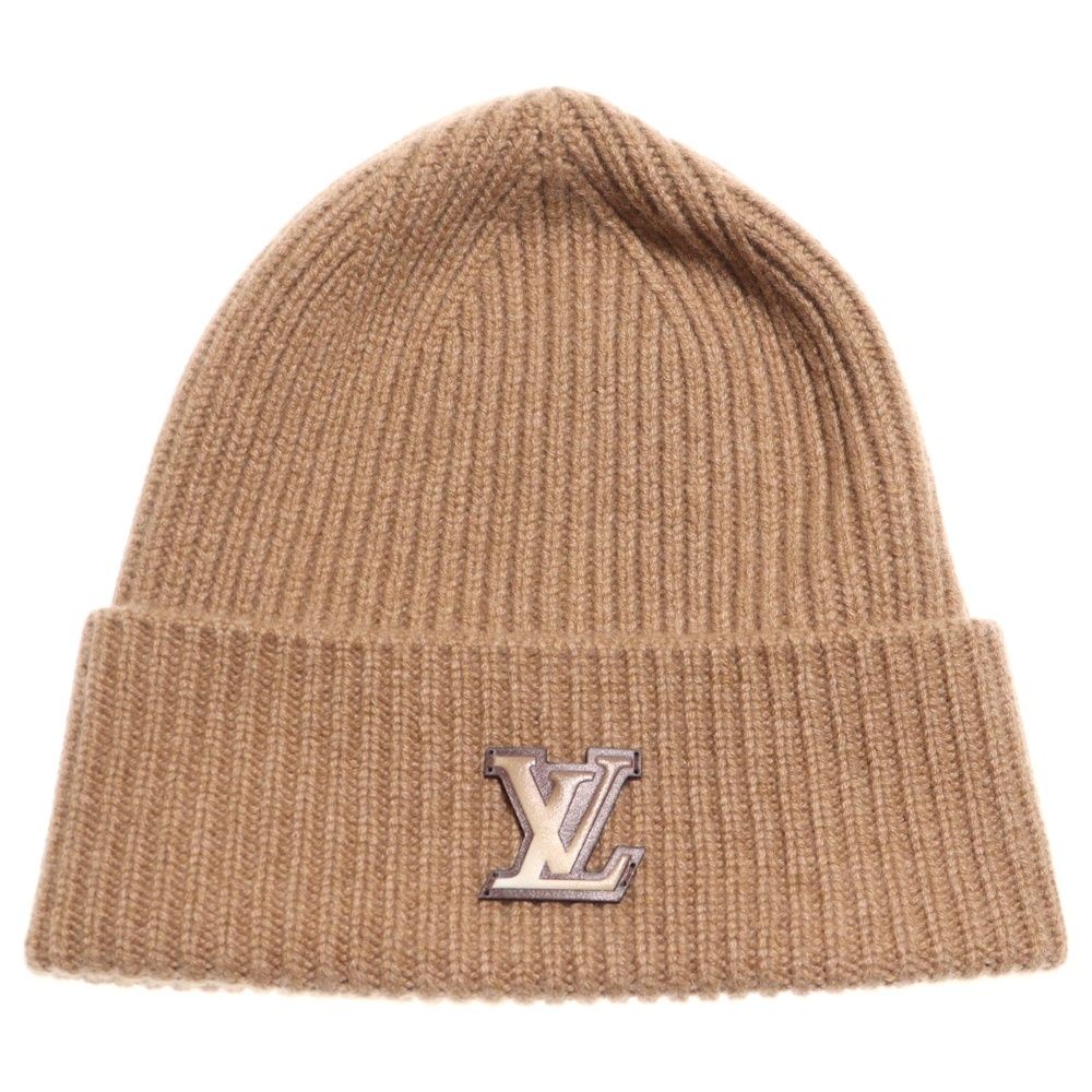 LOUIS VUITTON ブラウン ニット帽　新品 LOUIS VUITTON (ルイヴィトン) ボネ LV アヘッド ロゴワッペン付き