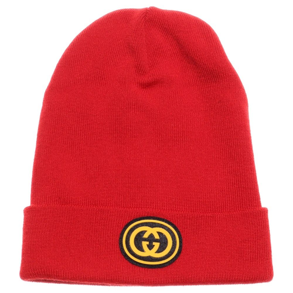 GUCCI グッチ ×MLB ニューヨークヤンキース ビーニー ニットキャップ 帽子 レッド
