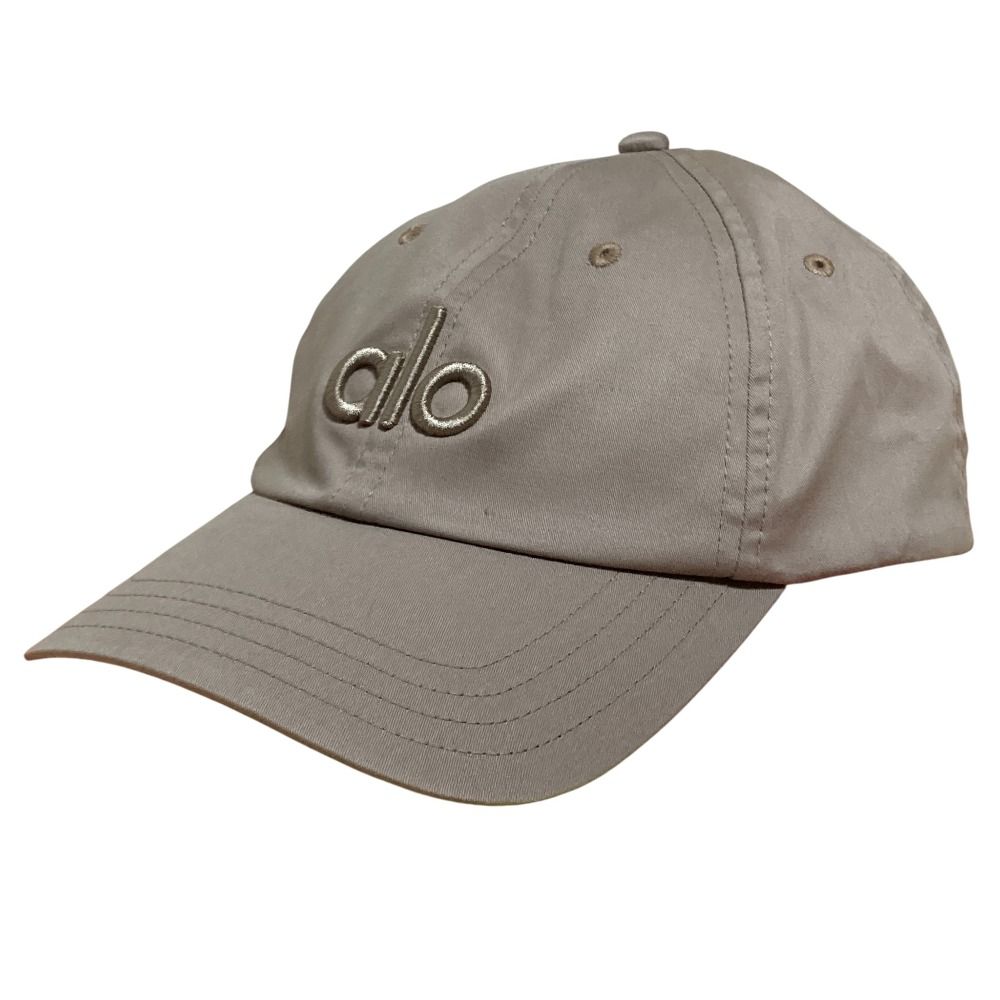 alo アロ ロゴ刺繍 ベースボールキャップ ワンサイズ ライトブラウン レディース 古着
