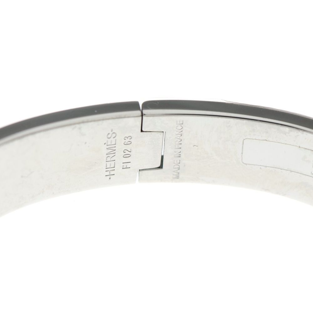 HERMES (エルメス) クリックH エナメルブレスレット ホワイト シルバー