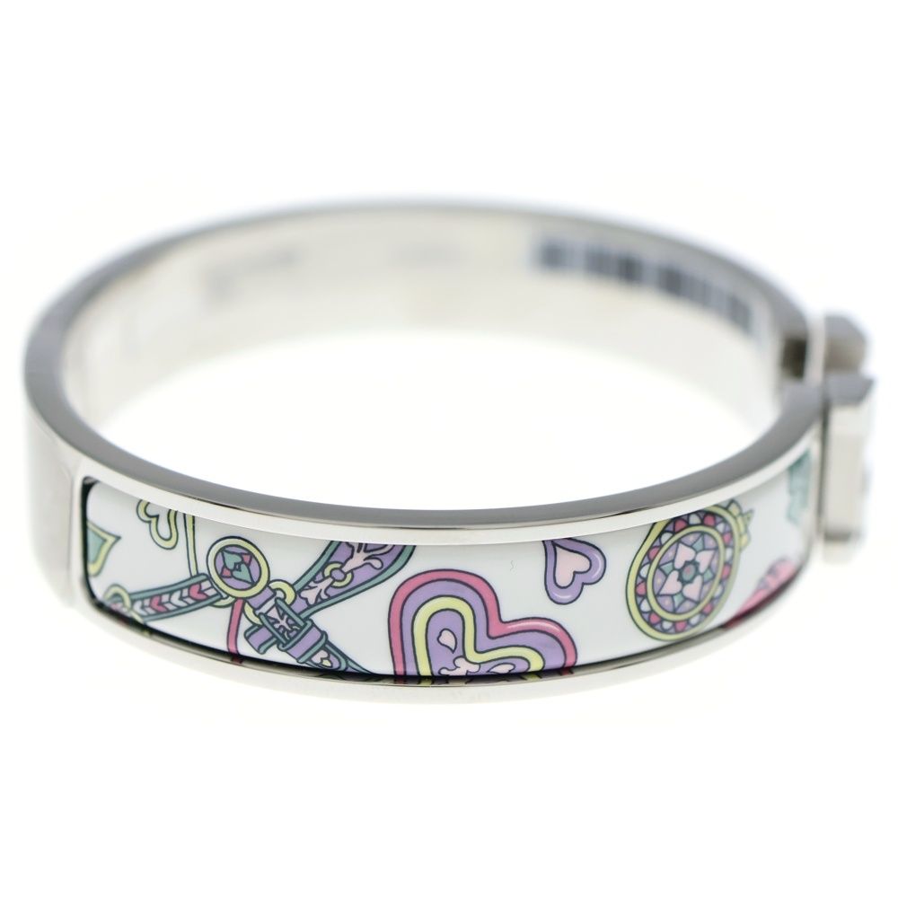 HERMES (エルメス) クリックH エナメルブレスレット ホワイト シルバー