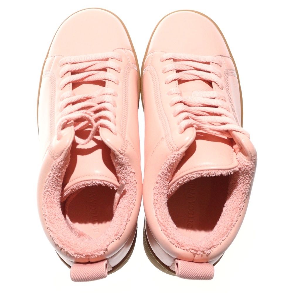  BOTTEGA VENETA ボッテガヴェネタ チャンキー フラットフォーム ラムスキン ローカットスニーカー ピンク レディース スニーカー 靴