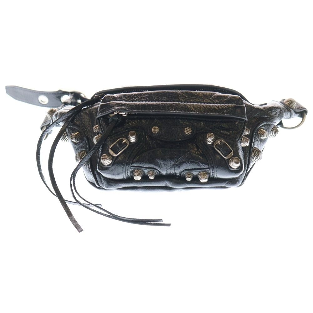 バレンシアガ Le Cagole Belt Bag ル カゴール レザー ベルト ウエストバッグ シルバー金具 ブラック 742013