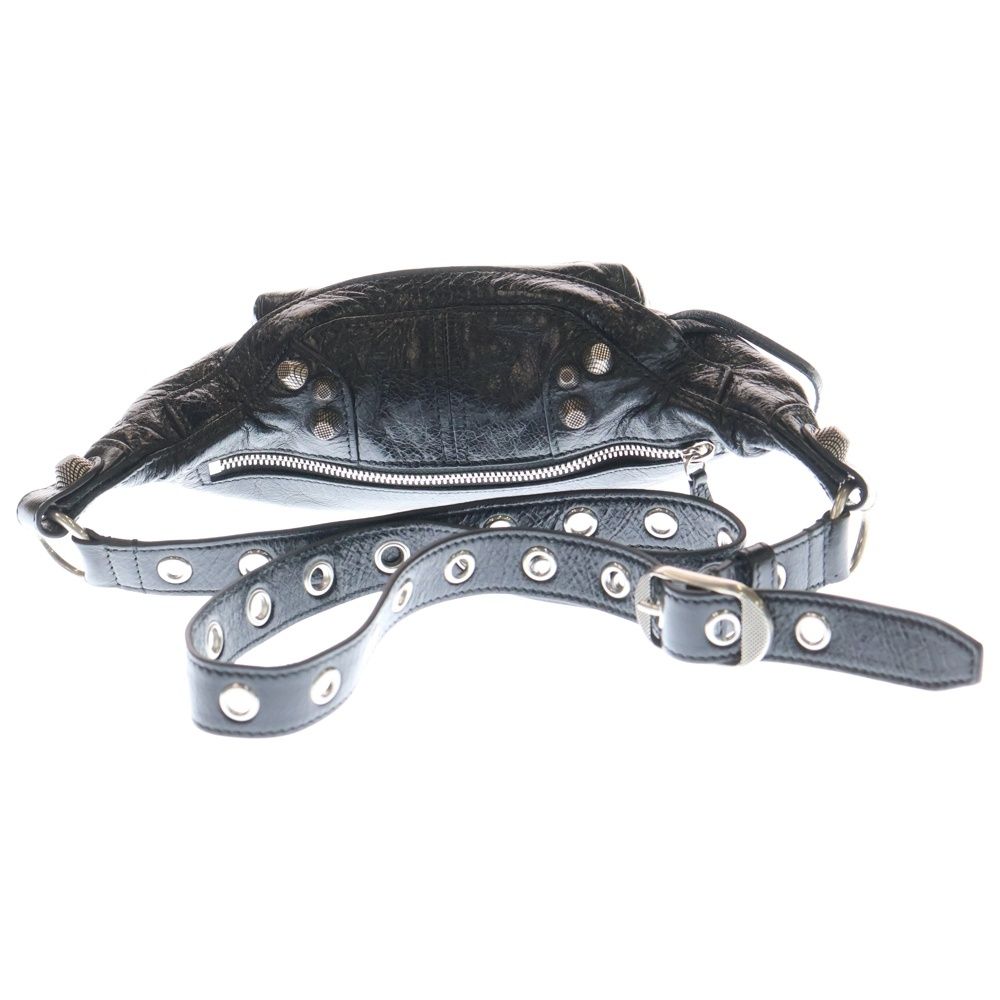 バレンシアガ Le Cagole Belt Bag ル カゴール レザー ベルト ウエストバッグ シルバー金具 ブラック 742013
