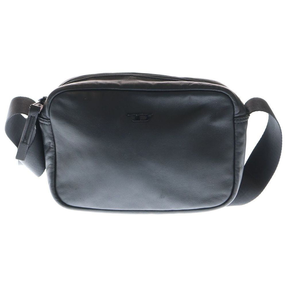 ディーゼル　ショルダーバッグ DIESEL (ディーゼル) Dロゴ レザーショルダーバッグ ブラック X10242